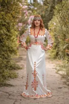 Robe Kabyle Moderne Blanche